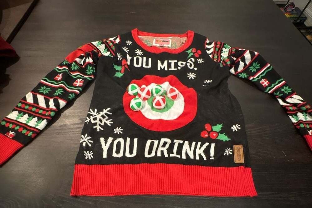 Tipsy Elves Drinking Game Ugly Christmas Sweater